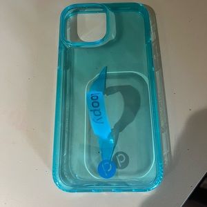 Loopy iPhone 13 pro max case- clear neon blue